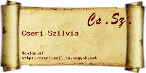 Cseri Szilvia névjegykártya